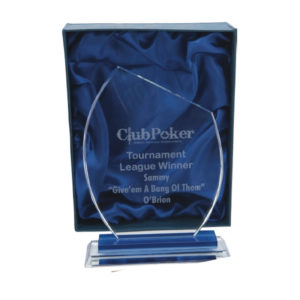 Engravable Glass Award (Poker) 22.5cm
