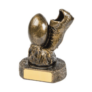 Rugby Ball and Foot Award Trophy